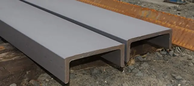 Structural steel channels ready for dispatch